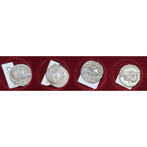 203 - Roman – A group of 2nd Century x4 silver Denari, including x2 Commodus, x1 Crispina and x1 Clodius A... 