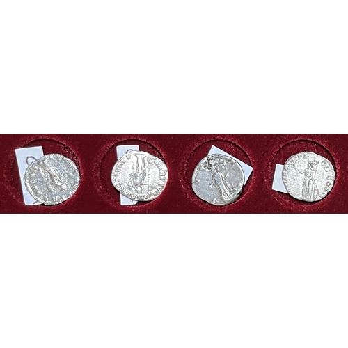 203 - Roman – A group of 2nd Century x4 silver Denari, including x2 Commodus, x1 Crispina and x1 Clodius A... 