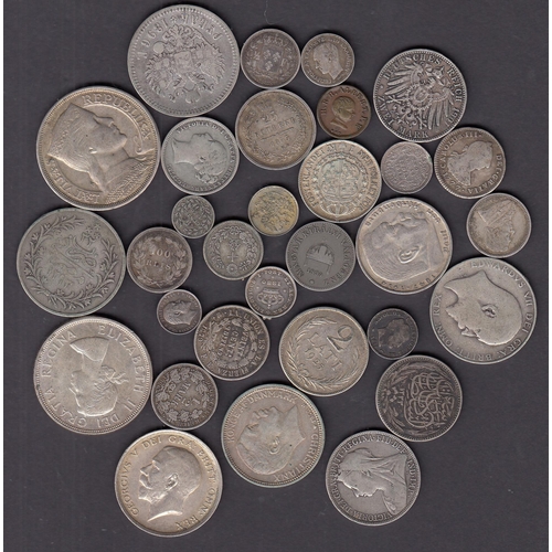 208 - An accumulation of circulated World coins, from the 19th & 20th Century, including odd silver noted ... 