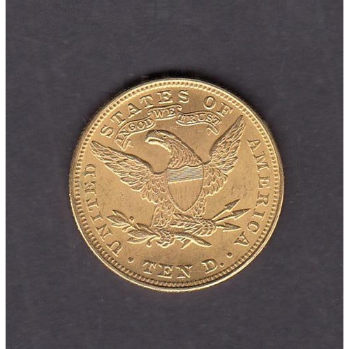 158 - USA 1895 gold $10 coin, in good condition