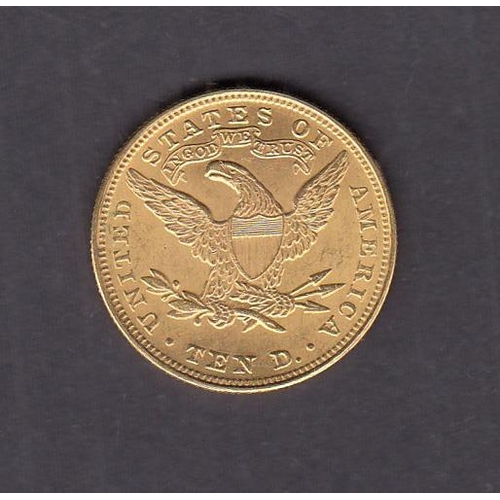 2 - USA 1895 gold $10 coin, in good condition