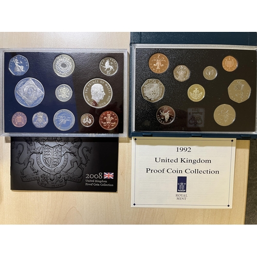 47 - A collection of x36 proof uncirculated Year sets from 1972 to 2008, including 1992 set with scarce 5... 