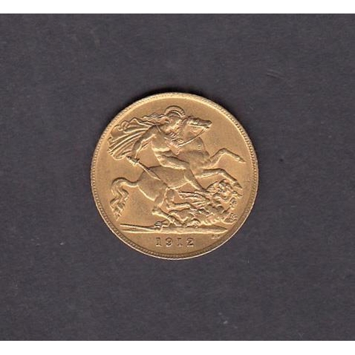 53 - UK 1912 gold half Sovereign, in good condition