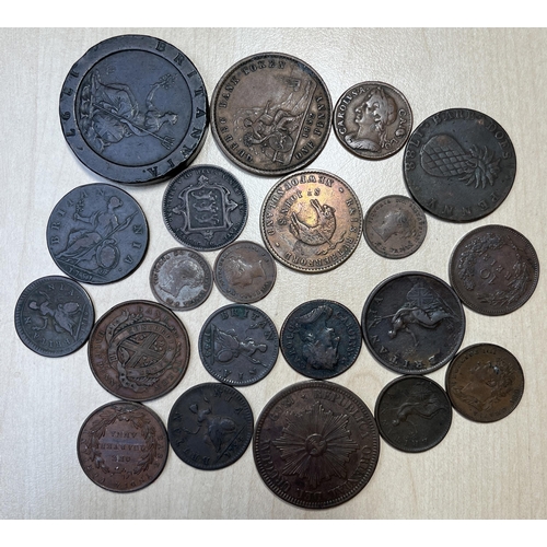 78 - A collection of World mainly 19th & 20th Century copper coins, strength in UK including 1719 Farthin... 