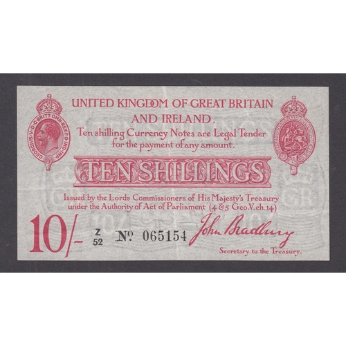 18 - UK 1915 Second Bradbury Issue 10/- banknote (Z52 No.065154), in good condition