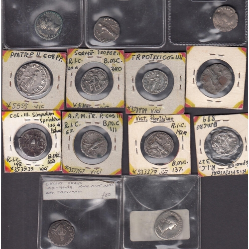 269 - An accumulation of x40+ Roman silver and Bronze coins, including some facsimiles, noted Gordian III ... 