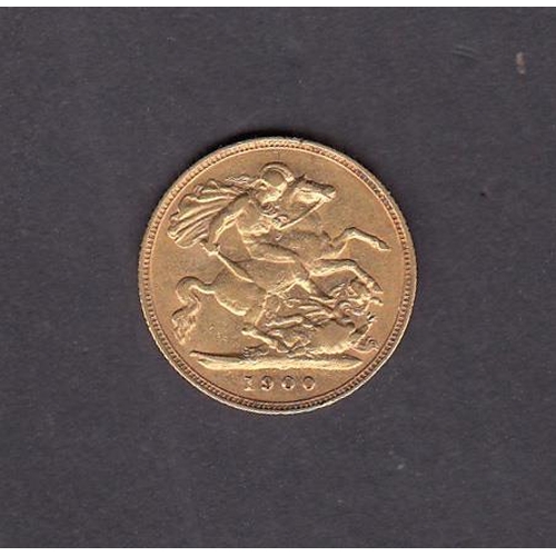 259 - UK 1900 gold half Sovereign, in good condition