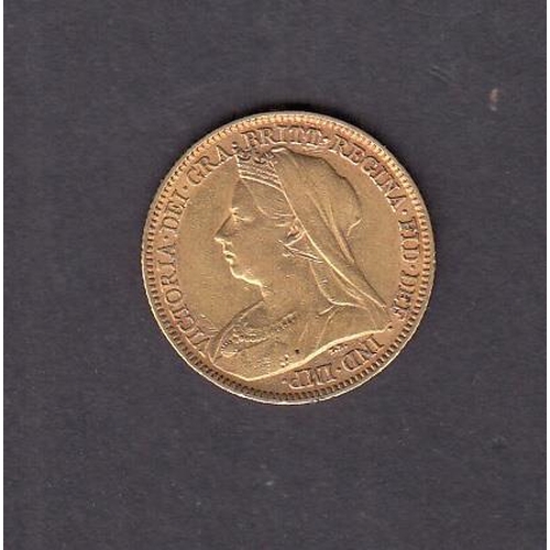 259 - UK 1900 gold half Sovereign, in good condition