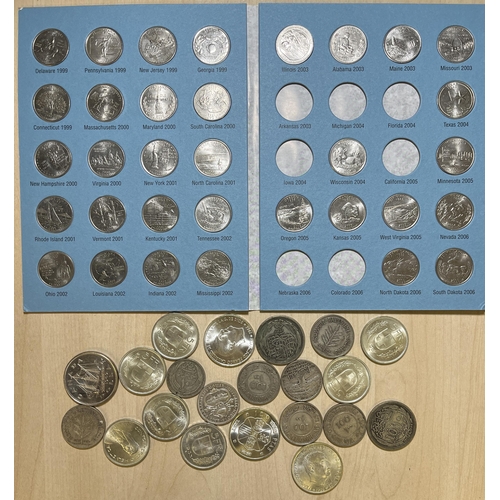 258 - A collection of World circulated mainly 20th Century coins, in albums and loose, strength in UK incl... 