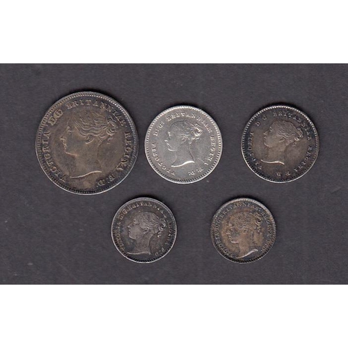 251 - A group of x5 UK Maundy coins, including 1d x2 1862/1864, 2d x2 1838/1862 & 4d 1862, plus empty box