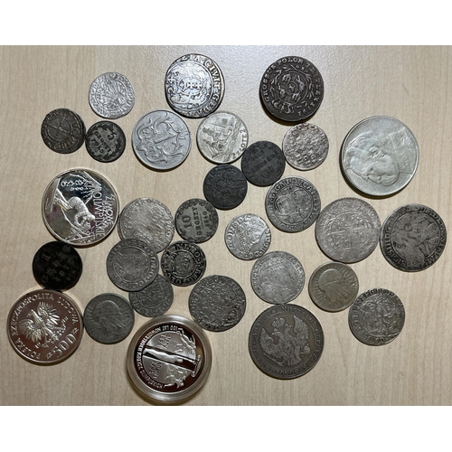 A Collection Of X30 Polish Circulated Coins From The 16th To 20th