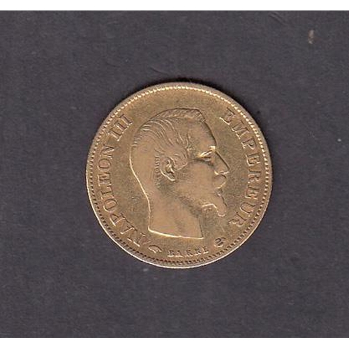 244 - France 1858 gold 10 Francs coin, in good condition