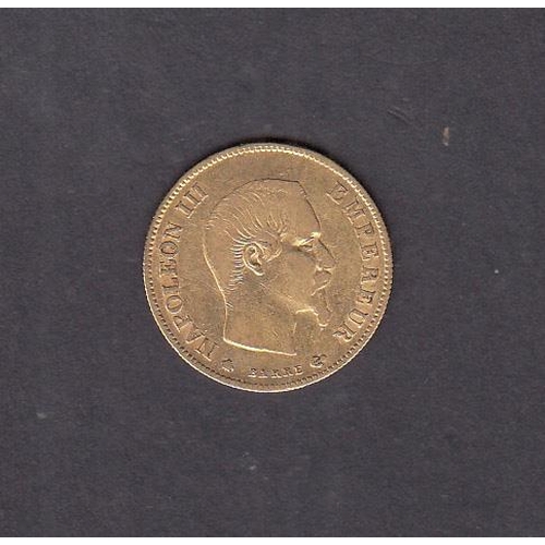 245 - France 1860 gold 10 Francs coin, in good condition