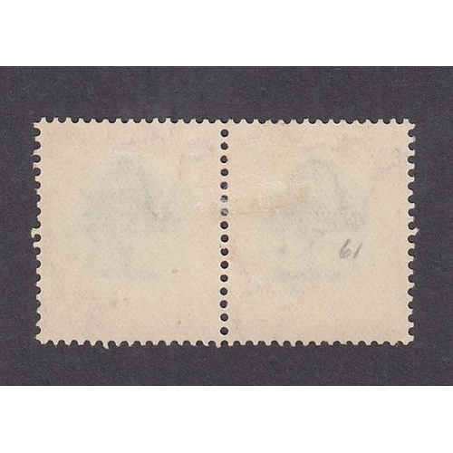 682 - 1933 6d green and vermilion in mint pair, one showing the striking ‘Molehill’ flaw, Cat £250, SG61b.