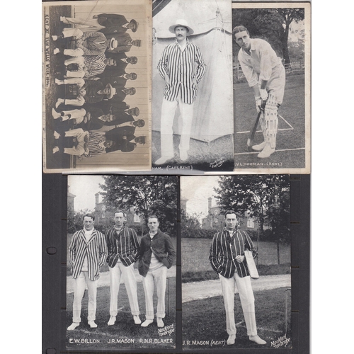 453 - A group of x9 early UK Cricket themed postcards, including 1904 Kent County Cricket Club first team ... 