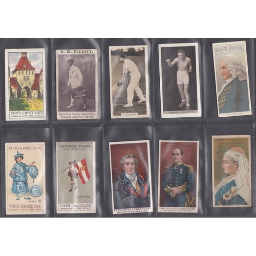 434 - An album with a collection of Trade and Cigarette card odds, mainly earlier period noted Cadbury’s O... 