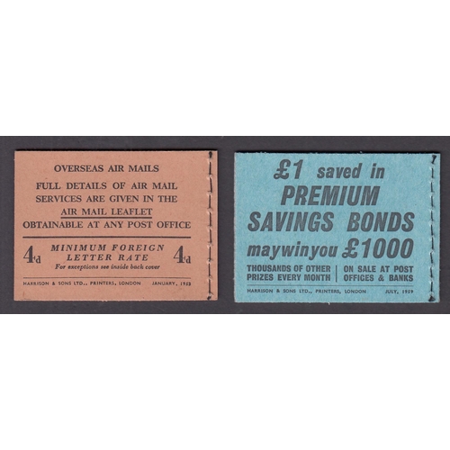 590 - 1953 2/- booklet Jan 1953 and 5/- July 1959 Graphite, SG BD32, H39g, Cat £195