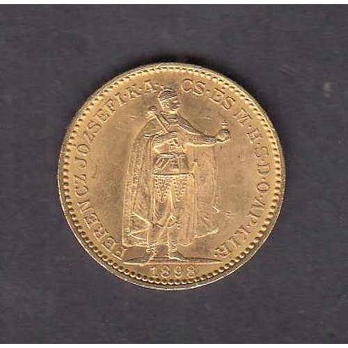 68 - Hungary 1898 gold 20 Korona coin, in good condition