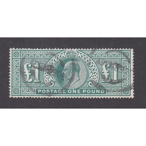 581 - 1911 Somerset House £1 deep green used, a good, sound example with (slightly indistinct) Guernsey pa... 