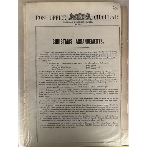 523 - A collection of x25 Post Office Circulars from then 1870s to 1880s, informing Postmasters of current... 