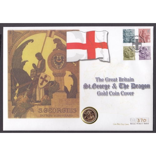 44 - UK 2001 gold full Sovereign encapsulated in a FDC, in good condition.