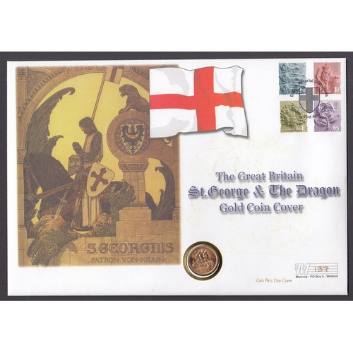 45 - UK 2001 gold full Sovereign encapsulated in a FDC, in good condition.