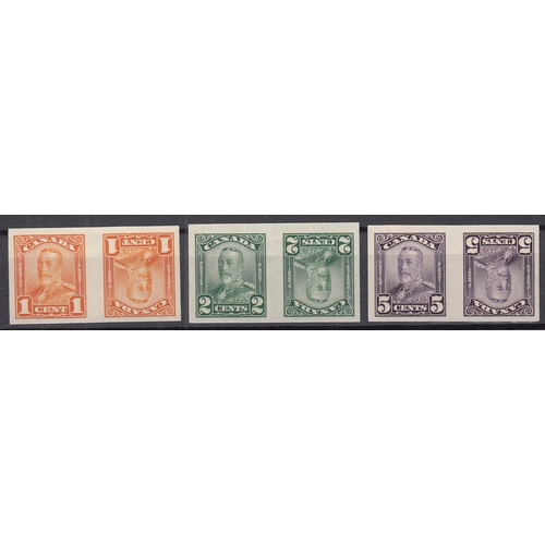 1928/29 1c orange, 2c green, 5c violet, tete-beche horizontal pairs ...