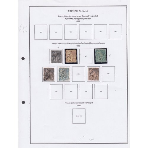 466 - Guiana - 1892/1947 mostly mint collection on printed pages with 1892 10c, 15c, 25c overprinted, 1892... 
