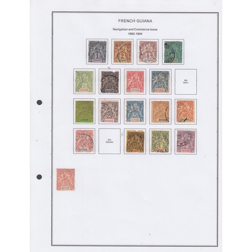 466 - Guiana - 1892/1947 mostly mint collection on printed pages with 1892 10c, 15c, 25c overprinted, 1892... 