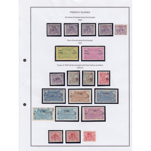 466 - Guiana - 1892/1947 mostly mint collection on printed pages with 1892 10c, 15c, 25c overprinted, 1892... 