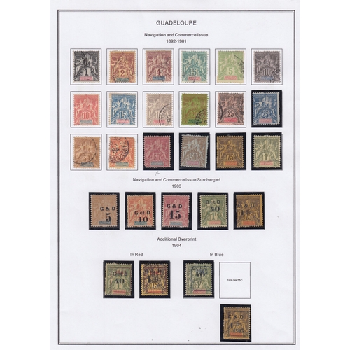 469 - Guadeloupe -  1891/1947 mint & used collection with 1891 30c & 80c U SG19 & 20, later vals to 1f M o... 