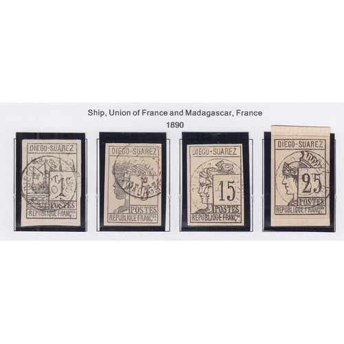 470 - Madagascar & Dependencies - 1890/95 mint & used collection on printed pages with Madagascar 1895 6 v... 