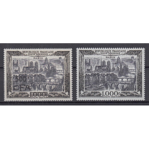 465 - 1949 1000f Air u/m, also the CFA 500f ovpt issue for Reunion, also u/m, Cat £500.