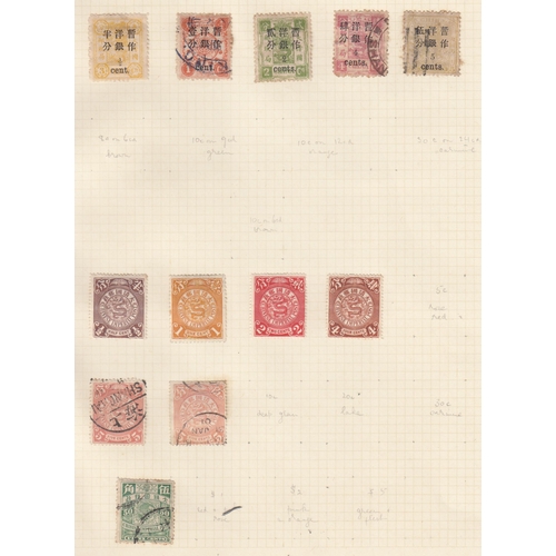 437 - 1878/97 small range on 2 pages with 1878 ‘Large Dragon’ 1ca green unused with ‘Small Dragon’ 1ca min... 