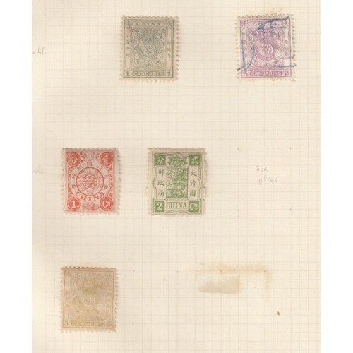 437 - 1878/97 small range on 2 pages with 1878 ‘Large Dragon’ 1ca green unused with ‘Small Dragon’ 1ca min... 