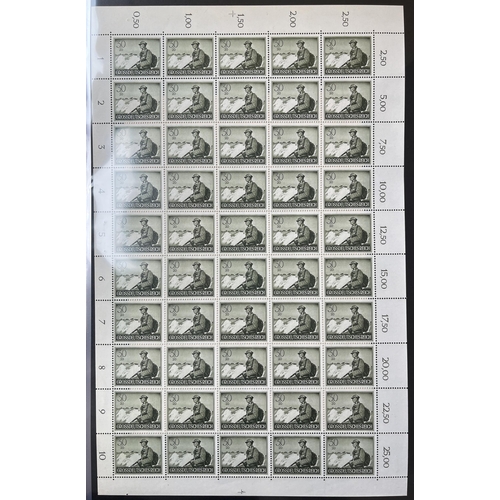 474 - Extensive collection of mint 1940s sheets and part sheets housed in 5 (very large) sheet albums. Mos... 