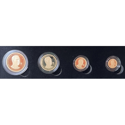 63 - Ascension Islands 2022 proof gold four-coin set, comprising Full/ Half/¼/ 1/8 Sovereigns, boxed with... 