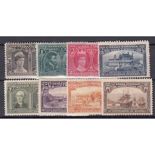 429 - 1908 Quebec set of x8 values, SG188-195, mint odd minor faults, Cat £550