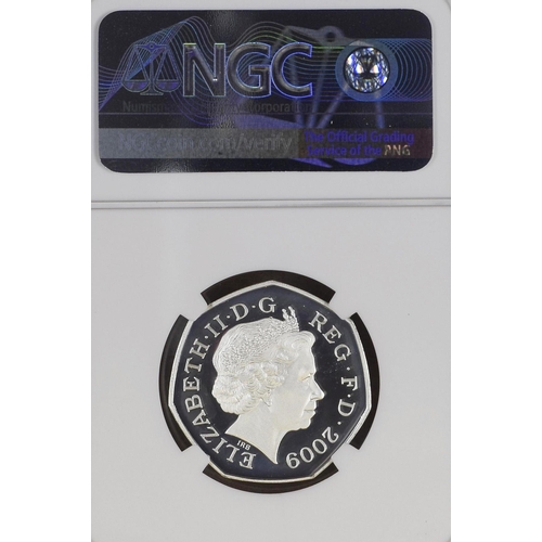 15 - UK 2009 silver 1969-1982 50p coin, slabbed by NGC graded PF69 Ultra Cameo.