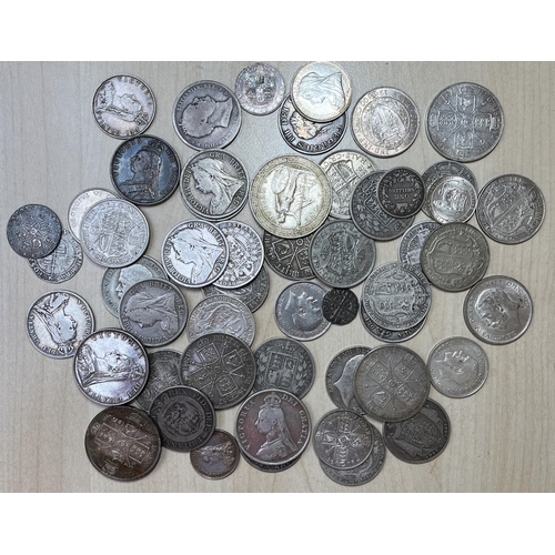 2 - A large collection of UK silver coins, mainly from the 19th & 20th Century circulated coins, weight ... 