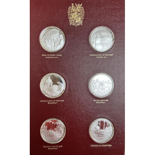 97 - The Winston Churchill Centenary Trust sterling silver medals collection, comprising of x24 medallion... 