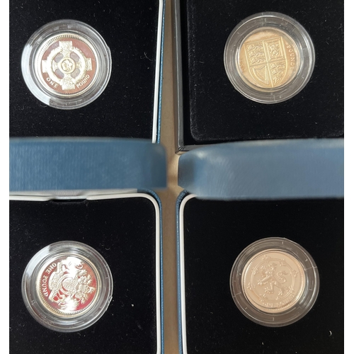 101 - A group of x13 UK boxed silver proof £1 coins, from 1985 to 200, good condition