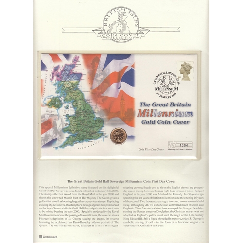 110 - UK 2000 gold half Sovereign encapsulated in a FDC.