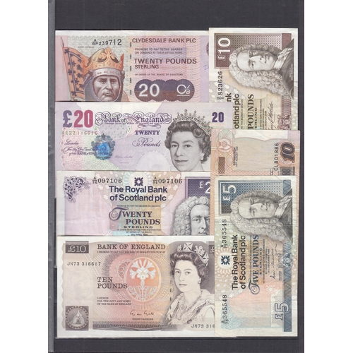 115 - A collection of x100+ UK QEII banknotes (including Scottish), mainly in higher grade, from £1 to £20... 