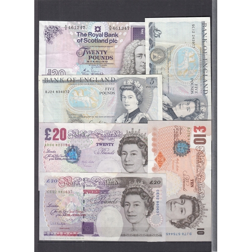 115 - A collection of x100+ UK QEII banknotes (including Scottish), mainly in higher grade, from £1 to £20... 