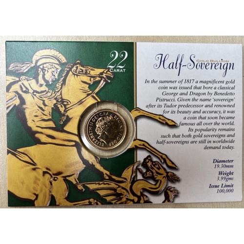 86 - UK 2001 gold half Sovereign, in good condition