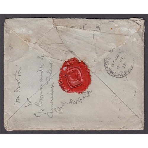 439 - 1913 Registered cover to Hong Kong from Canton, Shameen, affixed by SG247 10c & SG258 8c.