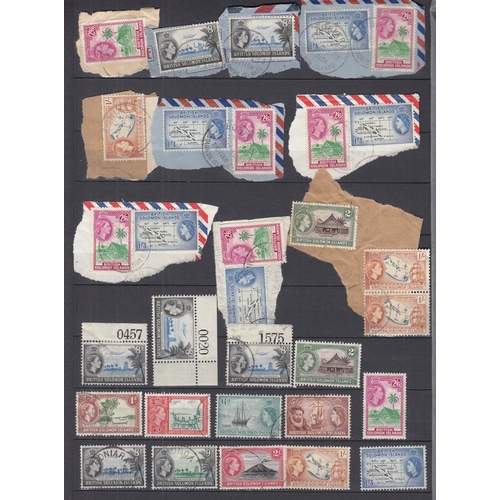 631 - British - A collection of fine used early QEII issues on x3 stock pages, including various high deno... 