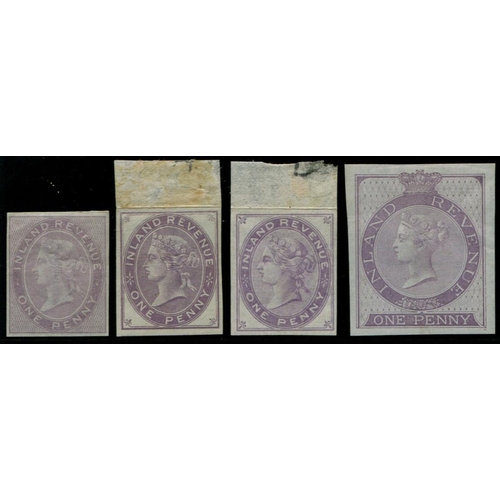 540 - Postage Fiscals 1860s imperf Imprimaturs group of four, Cat £640+