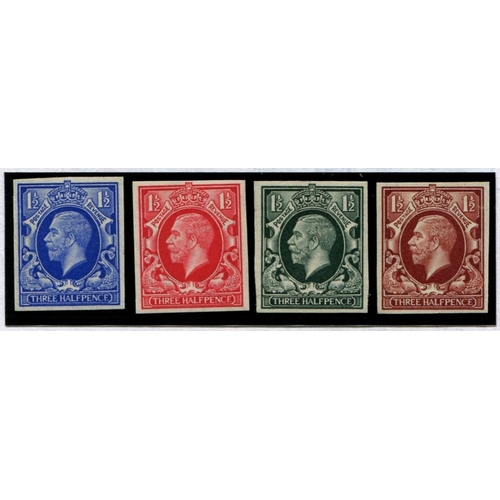 559 - 1d SG441 Imperf colour trials, group of four different colours, Cat £680